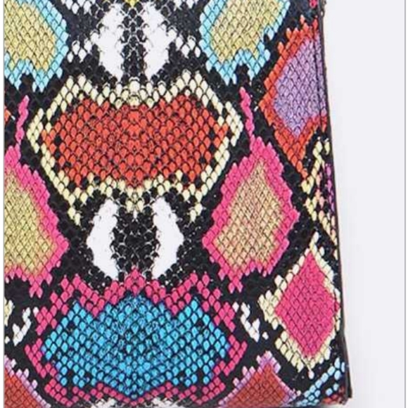 Multi Color Snake Print Convertible Top Handle - Picture 7 of 9
